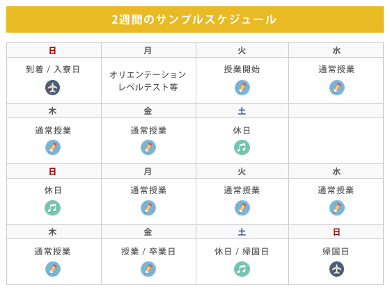 2週間のフィリピン留学のスケジュール例