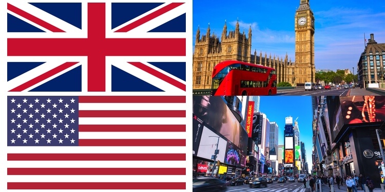 アメリカとイギリスの国旗・風景