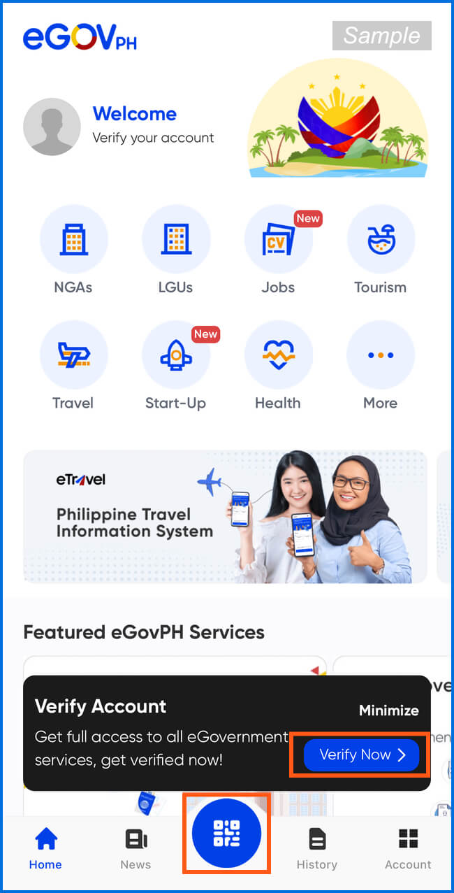 eGovPH（アプリ）のトップページ
